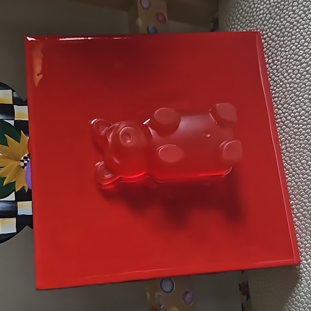 Red Gummy Bear Pop Art, OOAK, Handmade 🍬 8" x 8"